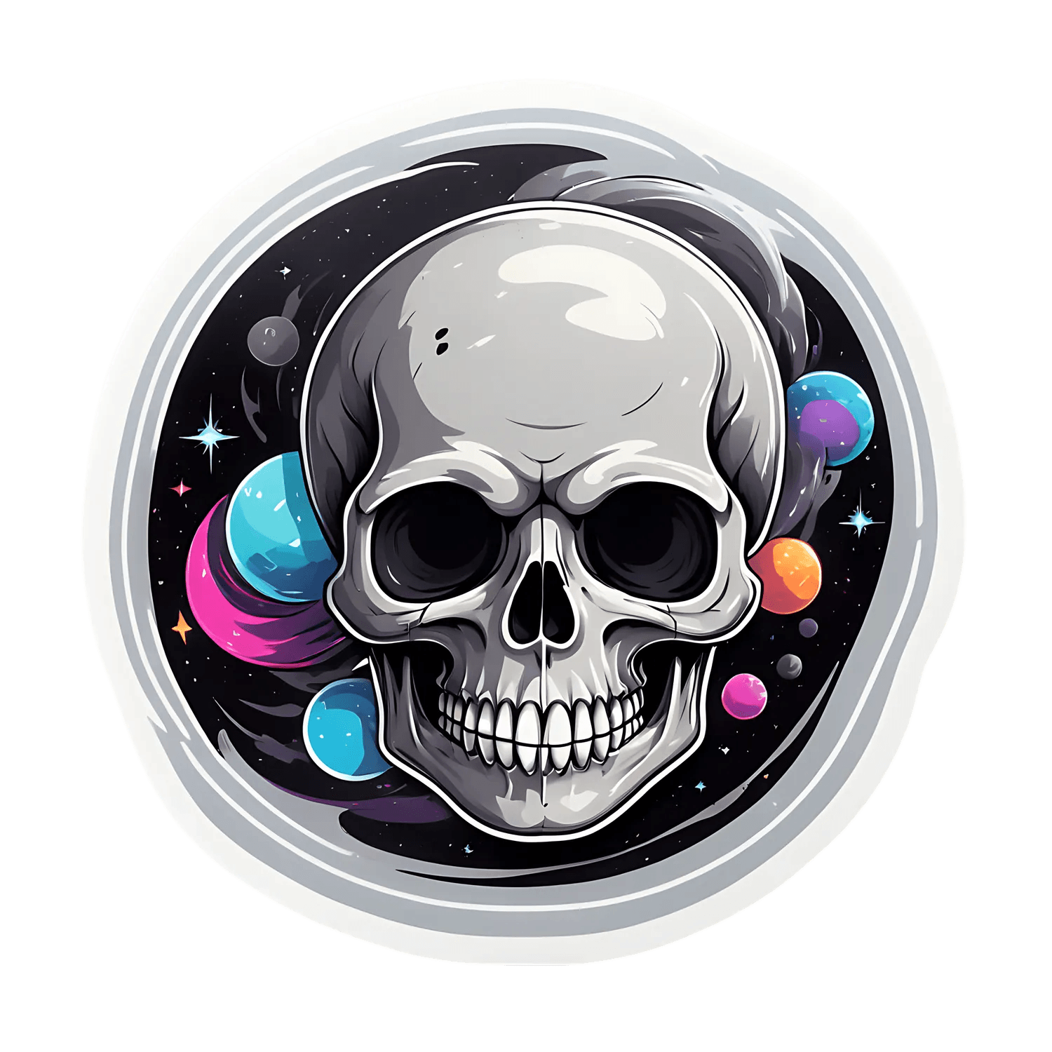 Galactic Skull - Sticker - Heat Press Transfer