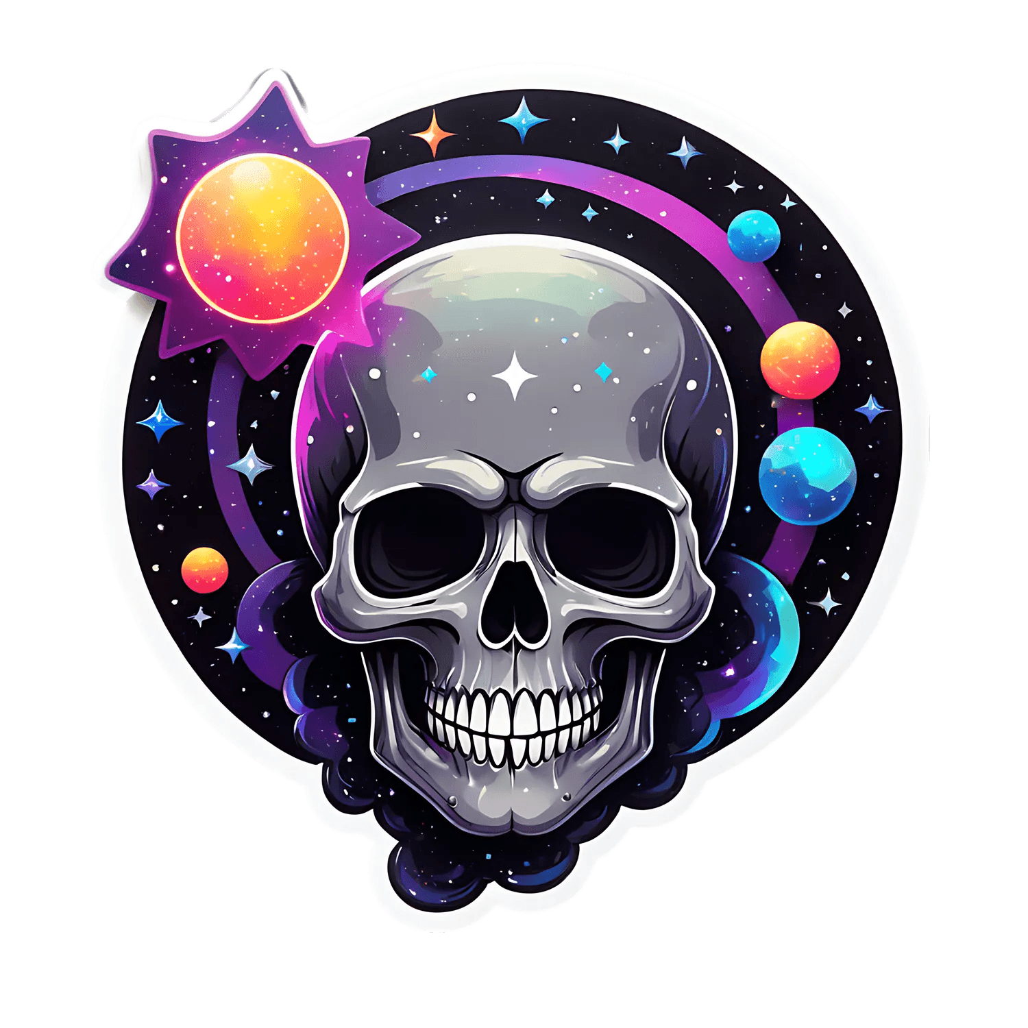 Galactic Skull - Sticker - Heat Press Transfer