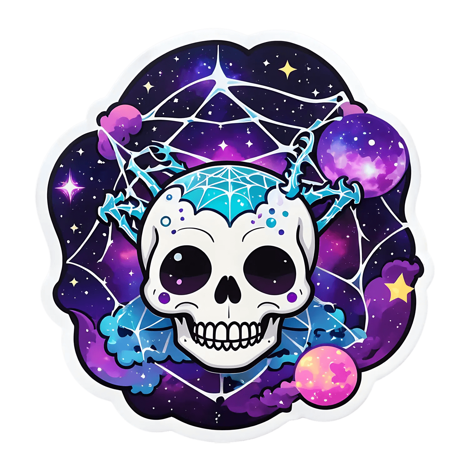 Galactic Skull Sticker - Celestial Aesthetic - Heat Press Transfer