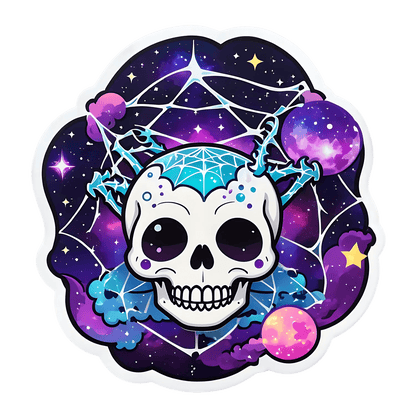 Galactic Skull Sticker - Celestial Aesthetic - Heat Press Transfer