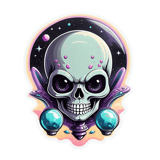 Galactic Skull Sticker - UV DTF - Heat Press Transfer