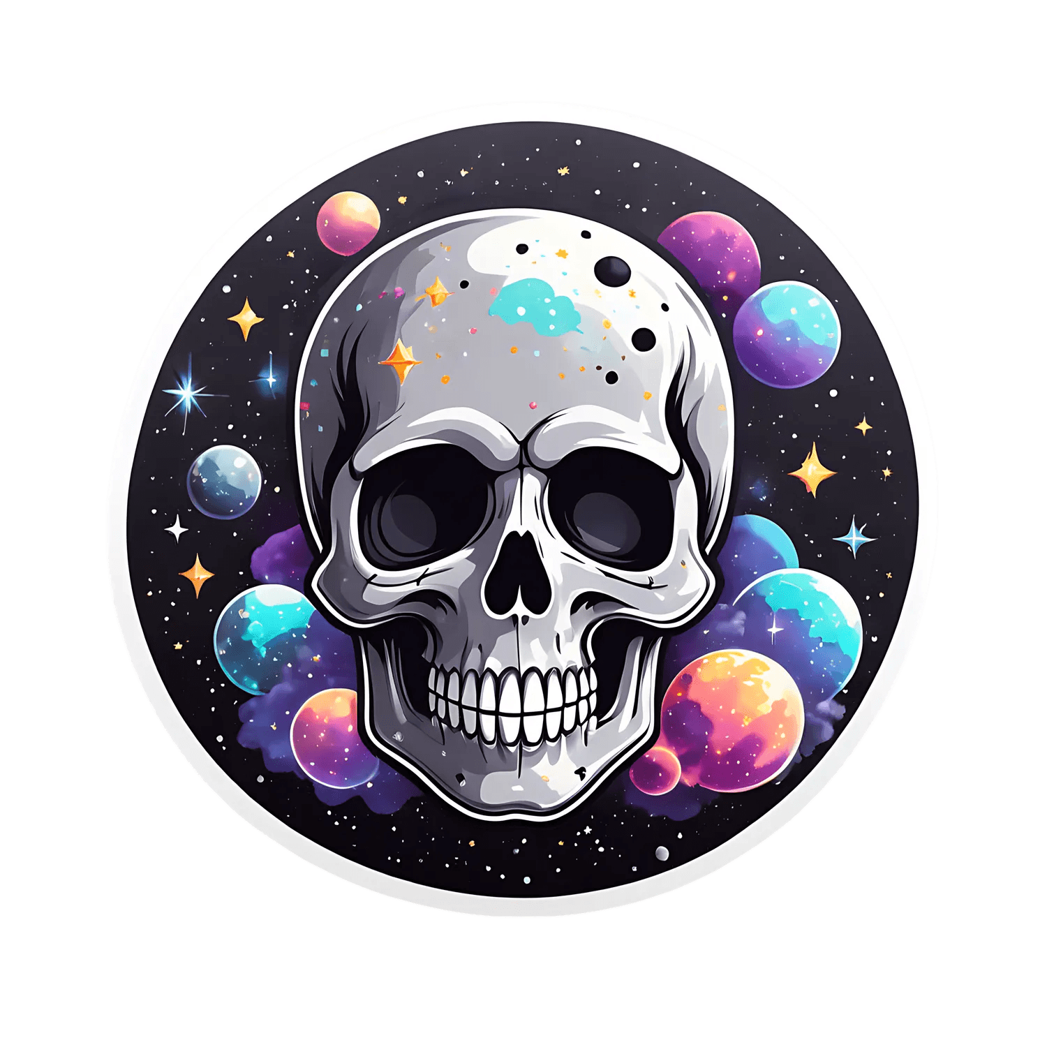 Galactic Skull Sticker - Heat Press Transfer