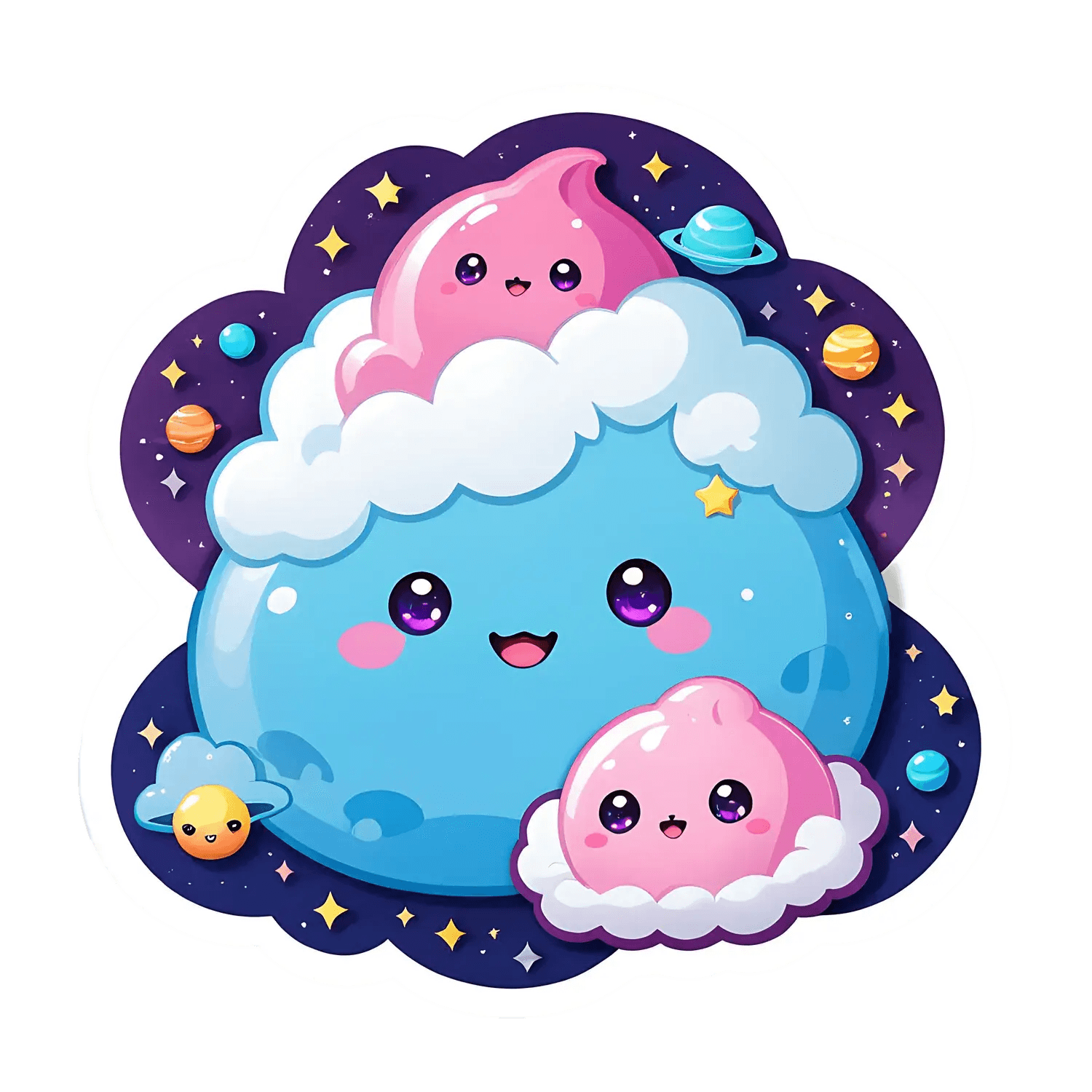 Galaxy Cloud - Cute Sticker - Heat Press Transfer