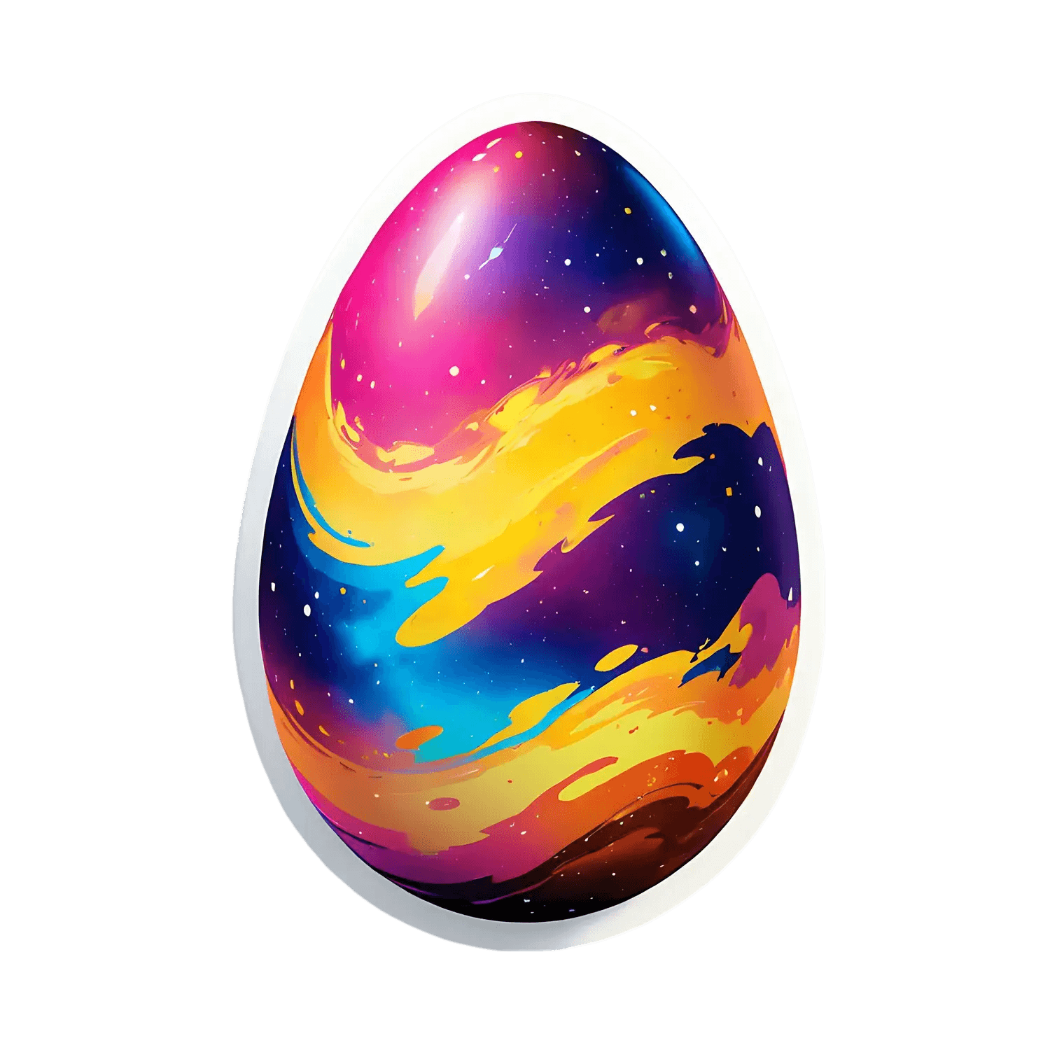 Galaxy Egg Sticker - Cosmic Design - Heat Press Transfer