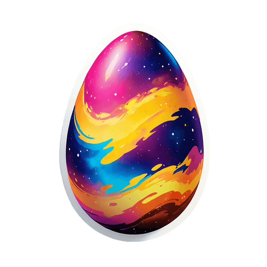 Galaxy Egg Sticker - Cosmic Design - Heat Press Transfer