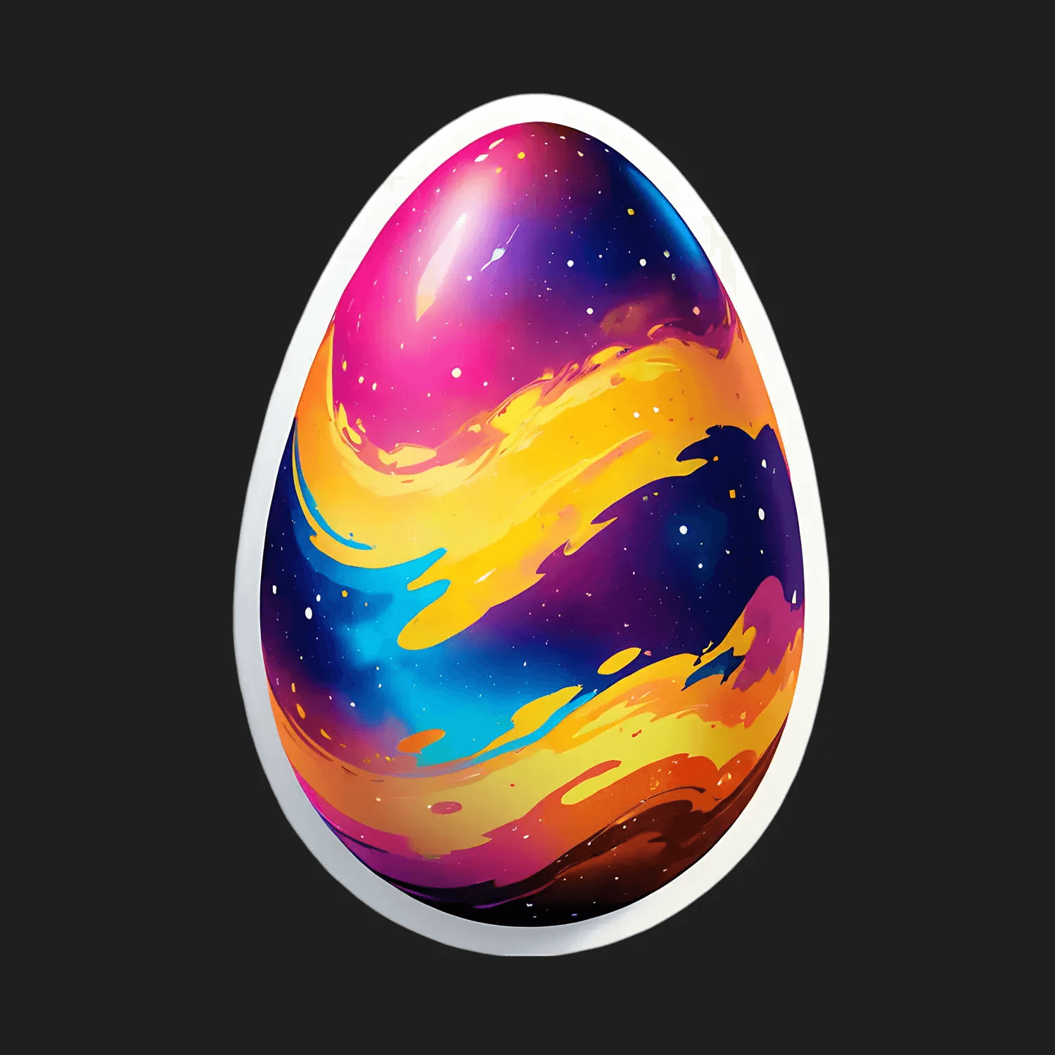 Galaxy Egg Sticker - Cosmic Design - Heat Press Transfer