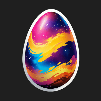 Galaxy Egg Sticker - Cosmic Design - Heat Press Transfer