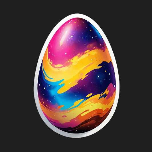Galaxy Egg Sticker - Cosmic Design - Heat Press Transfer