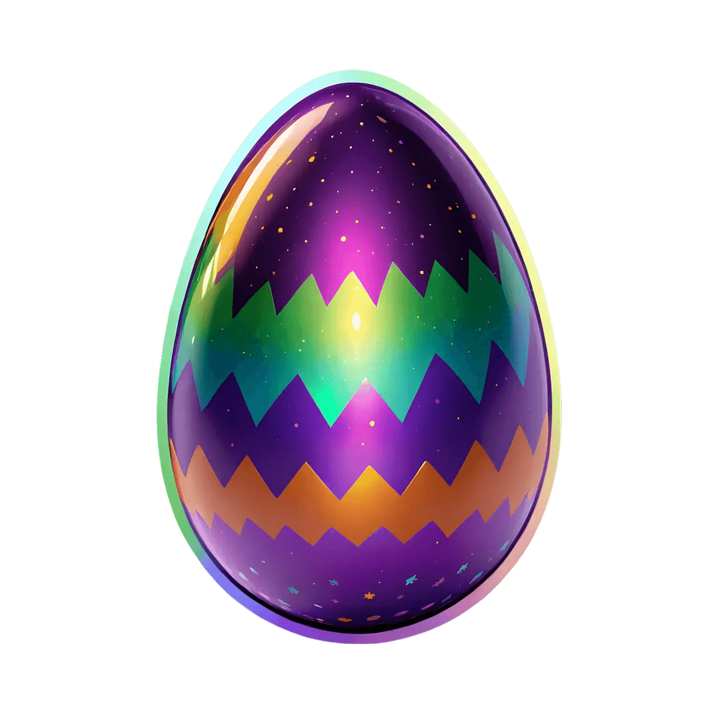 Galaxy Egg Sticker - Cosmic Vibrant Design - Heat Press Transfer