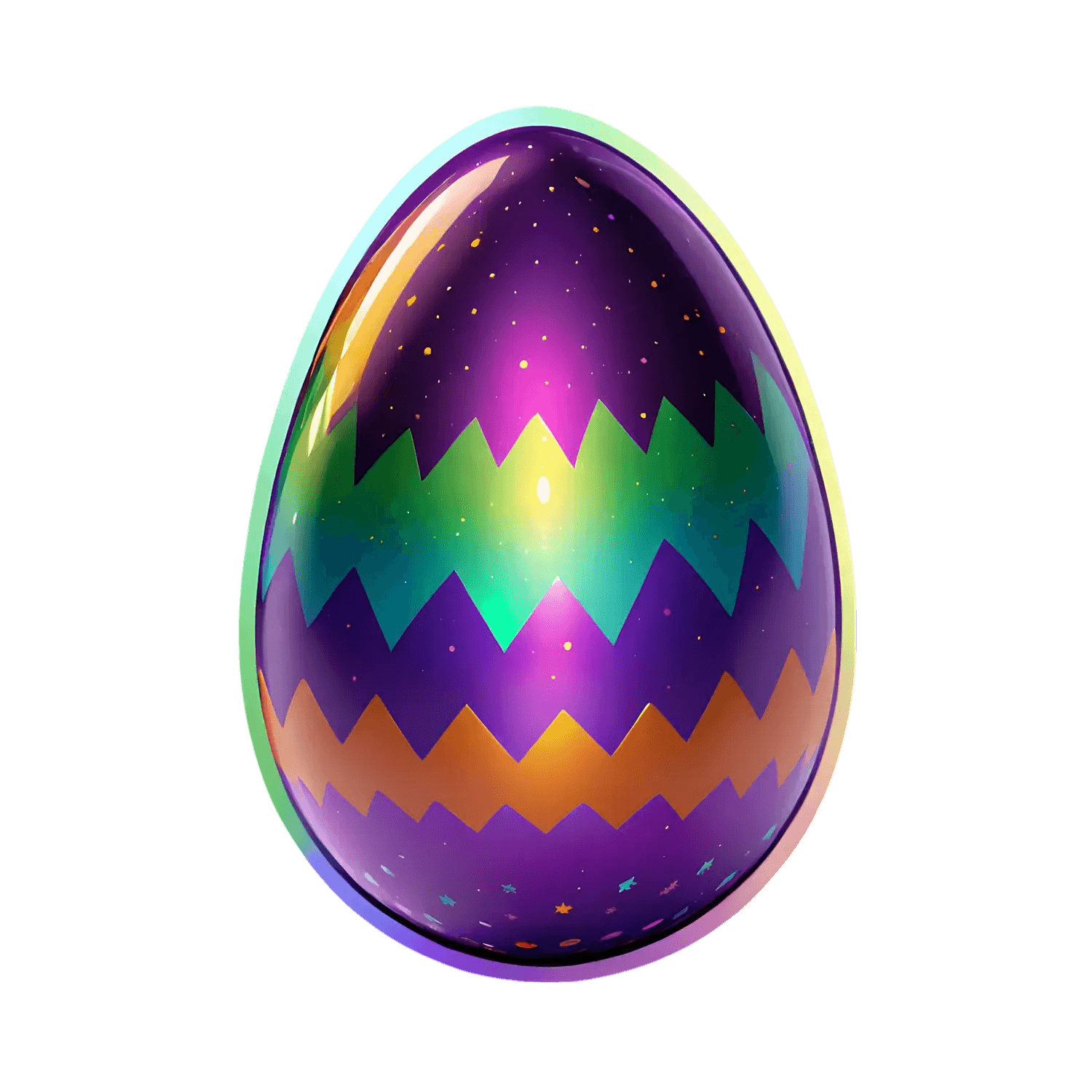 Galaxy Egg Sticker - Cosmic Vibrant Design - Heat Press Transfer