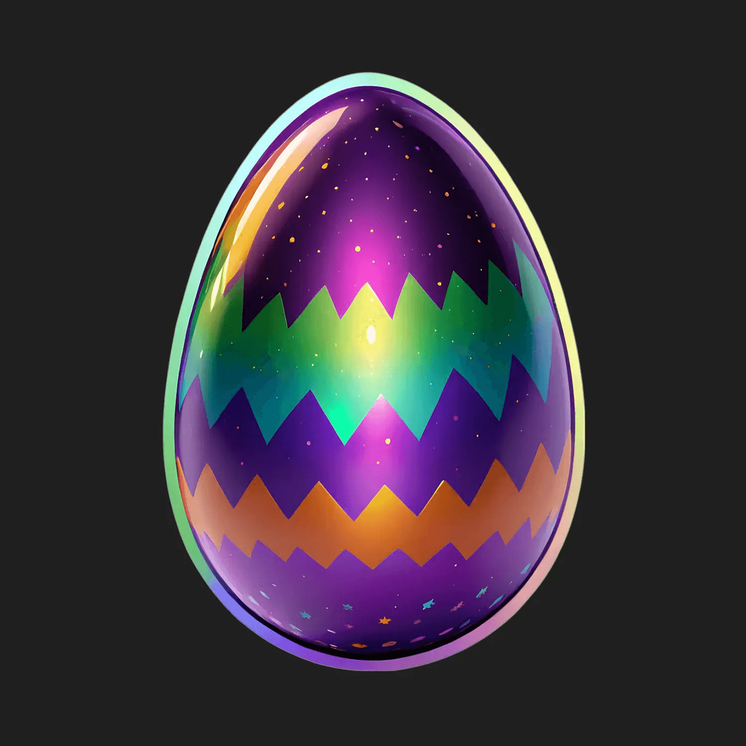 Galaxy Egg Sticker - Cosmic Vibrant Design - Heat Press Transfer