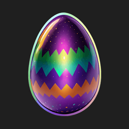 Galaxy Egg Sticker - Cosmic Vibrant Design - Heat Press Transfer