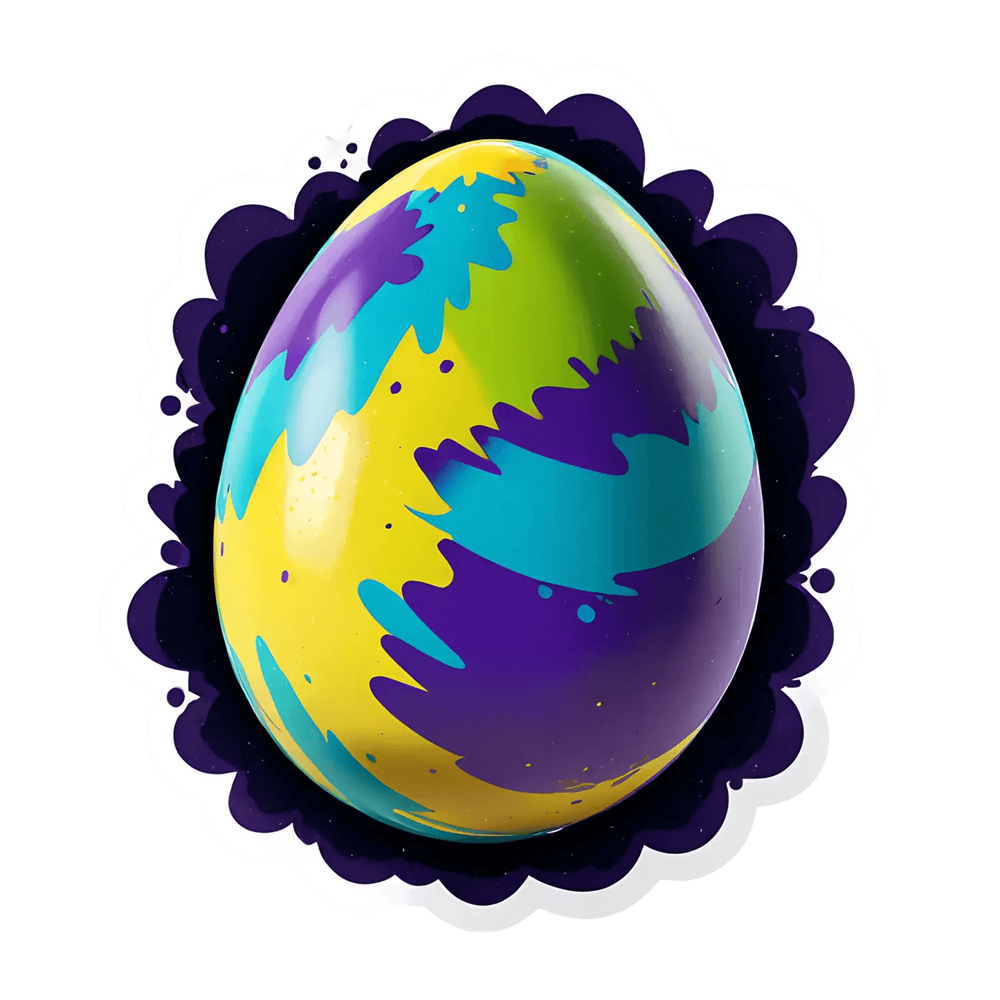 Galaxy Egg Sticker - Vibrant Space Colors - Heat Press Transfer
