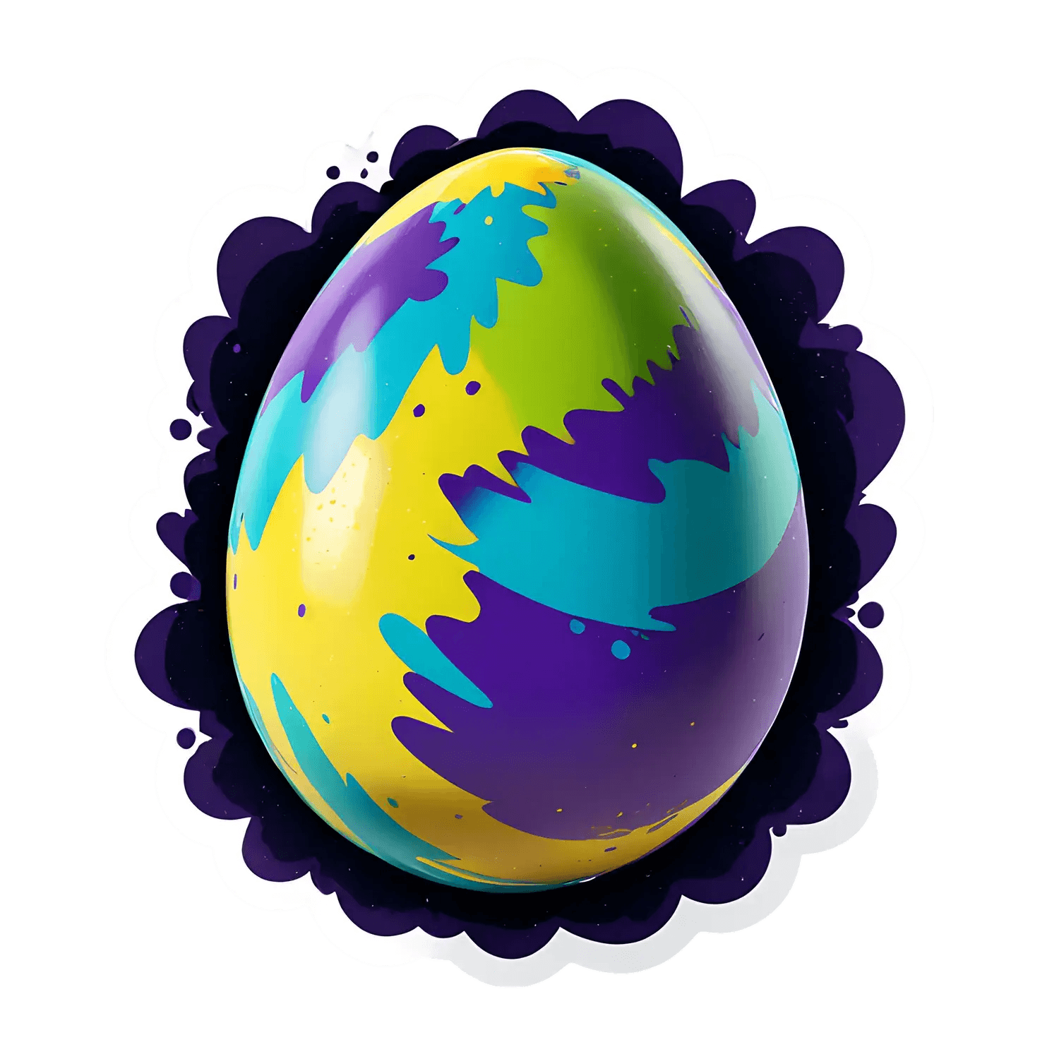 Galaxy Egg Sticker - Vibrant Space Colors - Heat Press Transfer