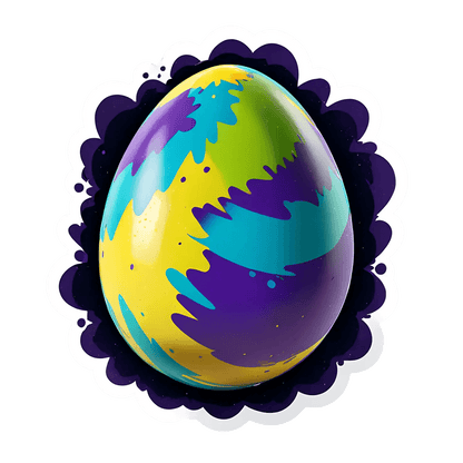 Galaxy Egg Sticker - Vibrant Space Colors - Heat Press Transfer