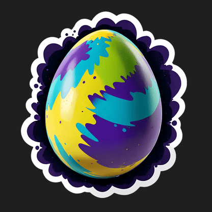 Galaxy Egg Sticker - Vibrant Space Colors - Heat Press Transfer