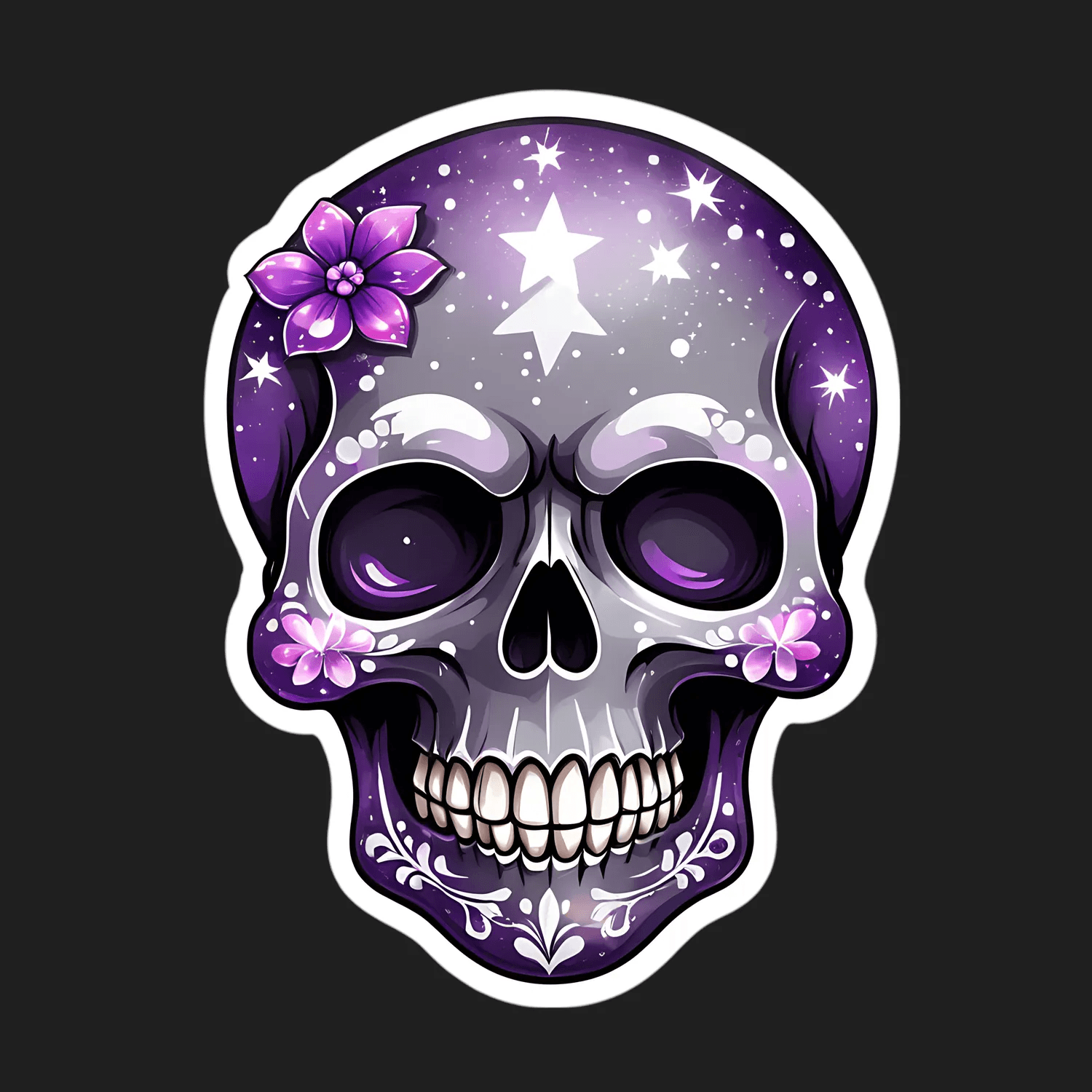 Galaxy Skull - Sticker - Heat Press Transfer