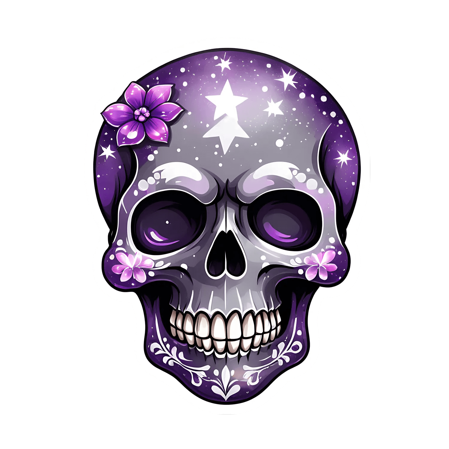Galaxy Skull - Sticker - Heat Press Transfer