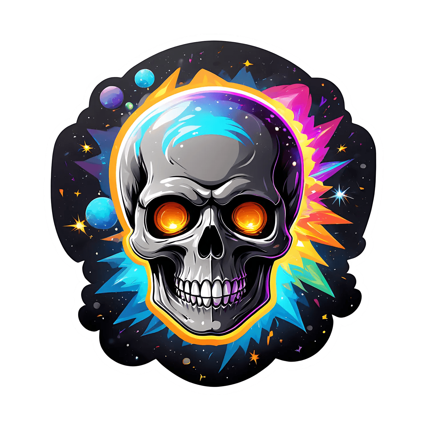 Galaxy Skull Sticker - Cosmic Design - Heat Press Transfer