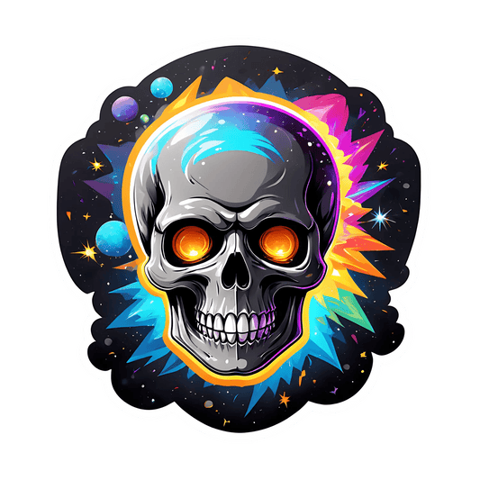 Galaxy Skull Sticker - Cosmic Design - Heat Press Transfer