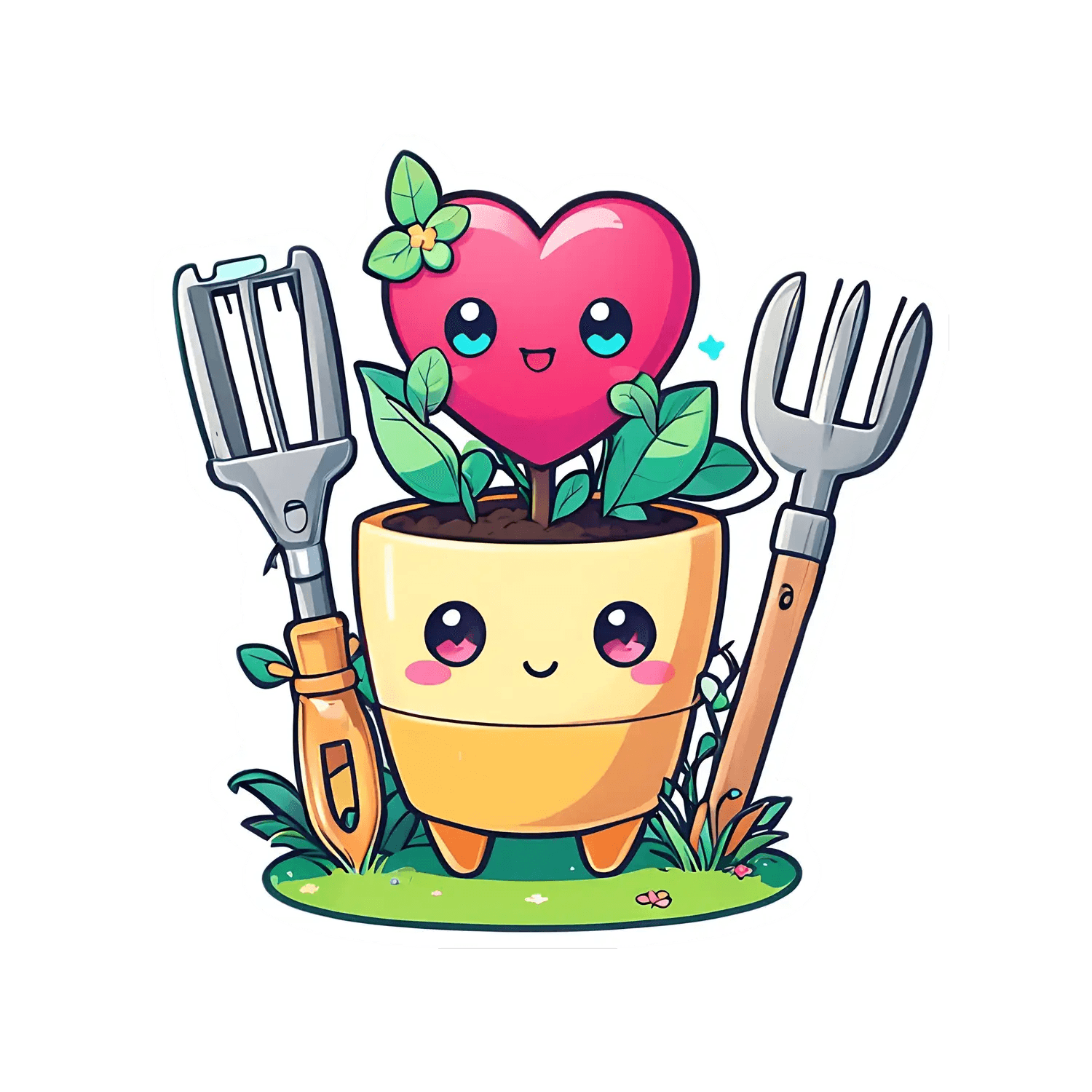Garden Heart - Cute Sticker - Heat Press Transfer
