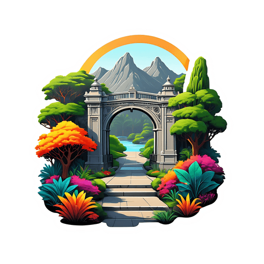 Garden Gateway - Colorful Sticker - Heat Press Transfer