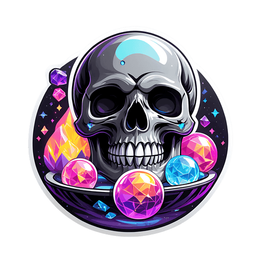 Gemstone Skull - UV DTF Sticker - Heat Press Transfer