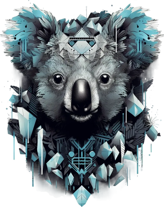 Geometric Koala - DTF Ready to Press - Heat Press Transfer