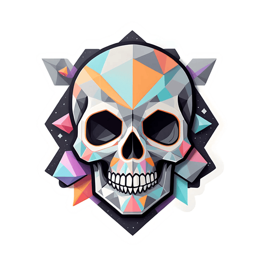 Geometric Skull - UV DTF Sticker - Heat Press Transfer