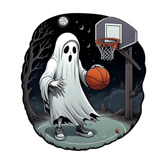 Ghost Basketball - Halloween Sticker - Heat Press Transfer