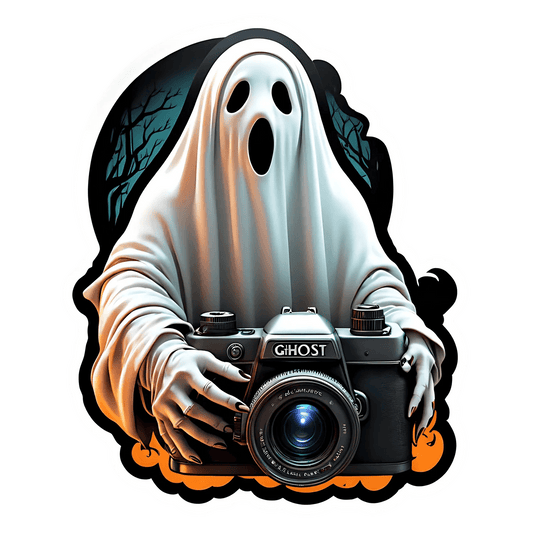 Ghost Camera - Halloween Sticker - Heat Press Transfer