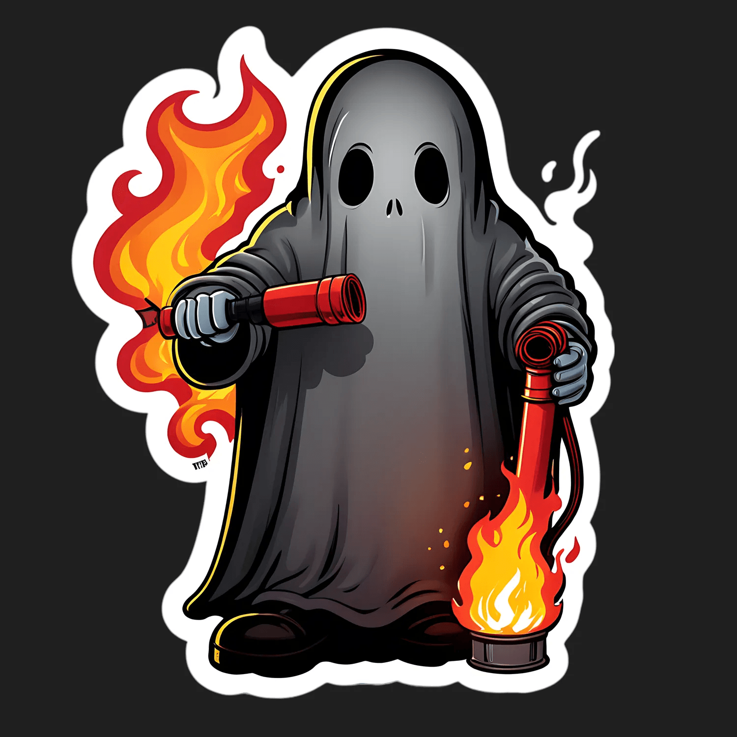 Ghost Firefighter Sticker - UV DTF Design - Heat Press Transfer