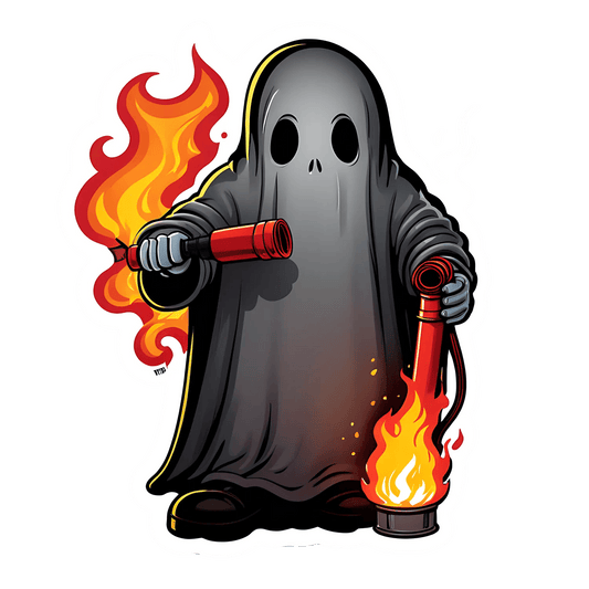 Ghost Firefighter Sticker - UV DTF Design - Heat Press Transfer