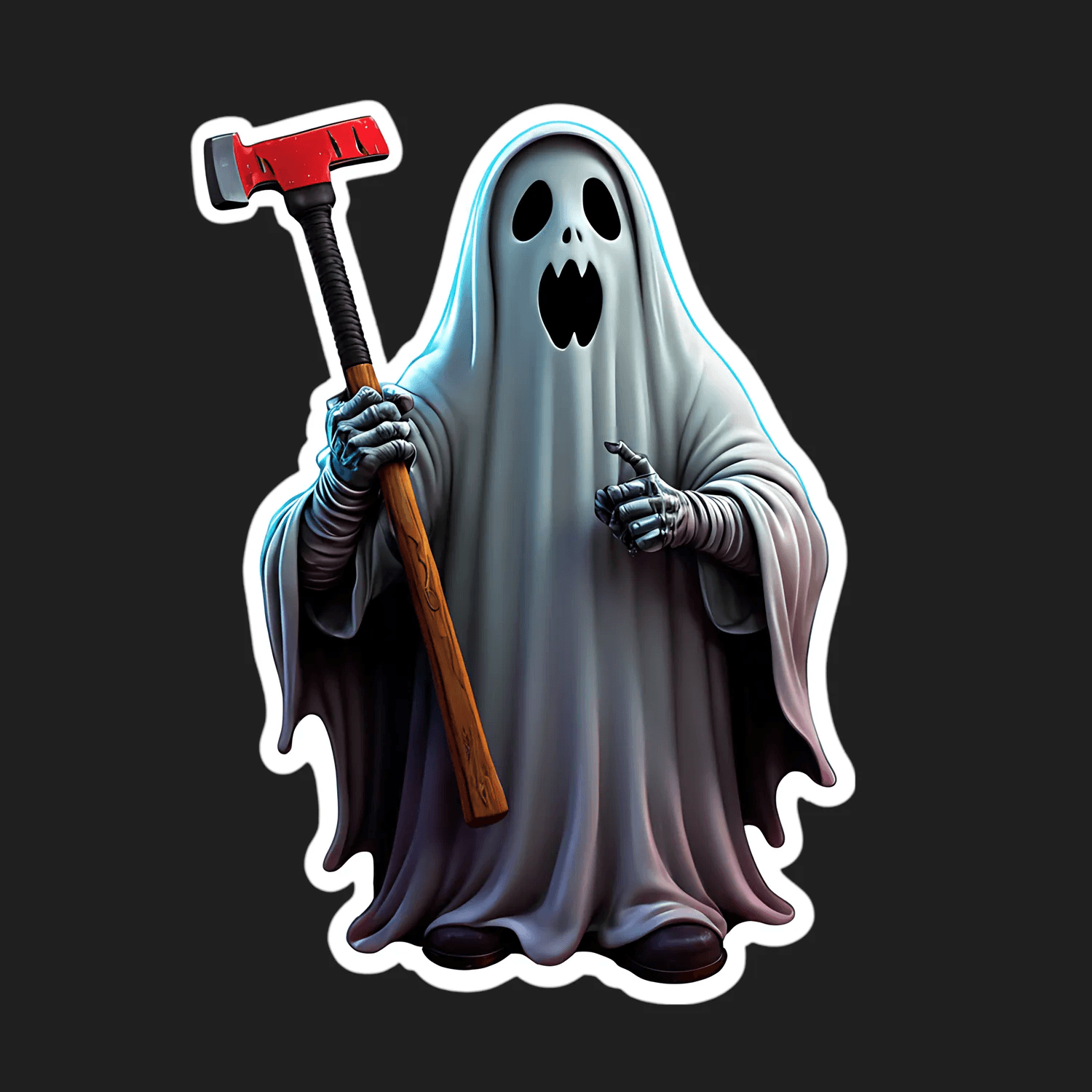 Ghost Hammer - Spooky Sticker - Heat Press Transfer