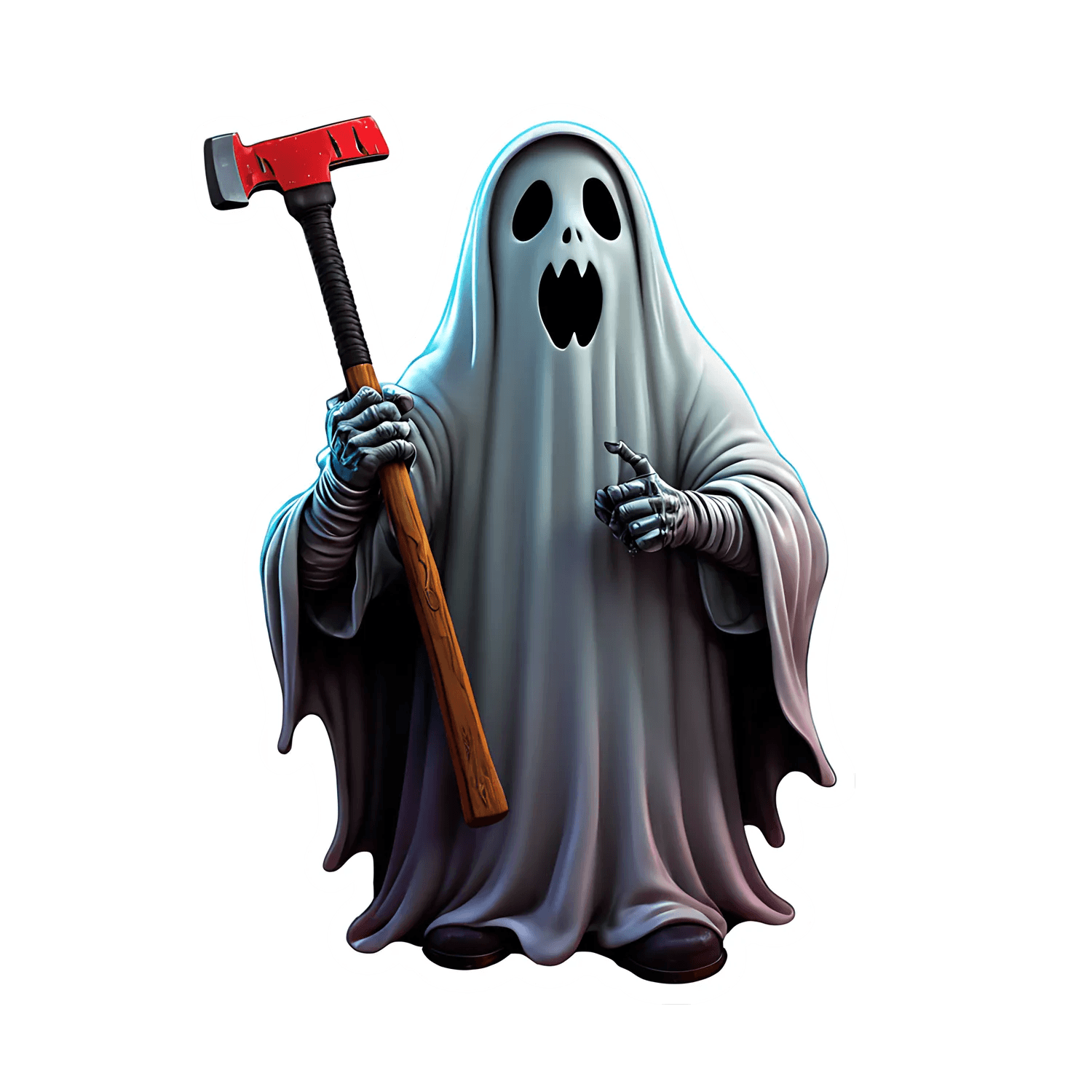 Ghost Hammer - Spooky Sticker - Heat Press Transfer