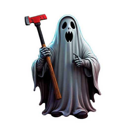 Ghost Hammer - Spooky Sticker - Heat Press Transfer