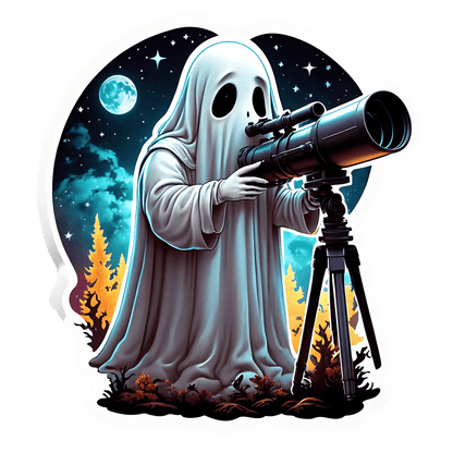 Ghostly Observer - Night Sky Sticker - Heat Press Transfer