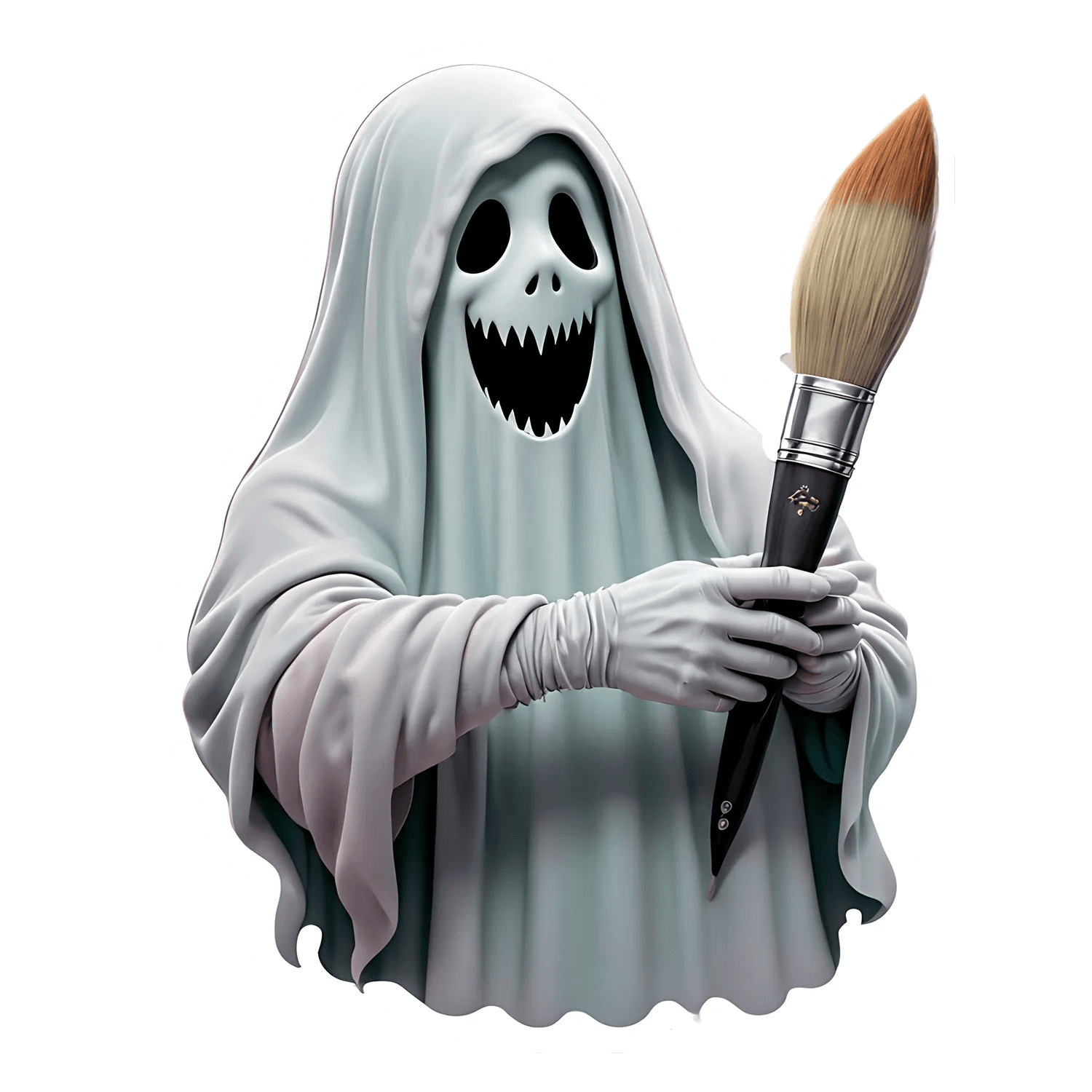 Ghostly Brush - Halloween Sticker - Heat Press Transfer