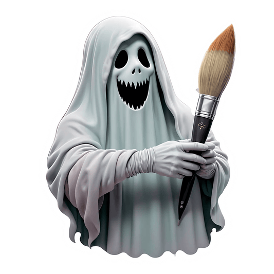 Ghostly Brush - Halloween Sticker - Heat Press Transfer