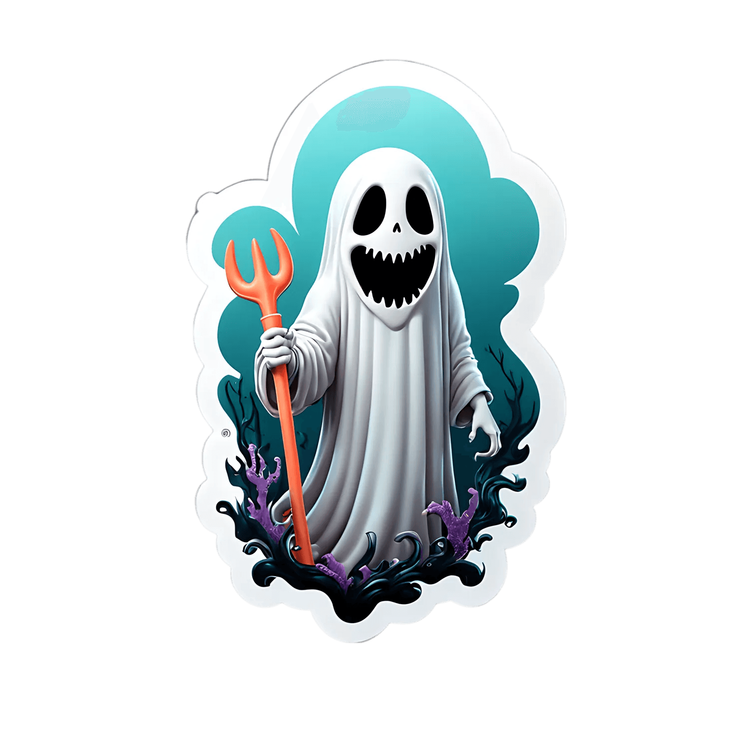 Ghostly Reaper - Unique Sticker - Heat Press Transfer