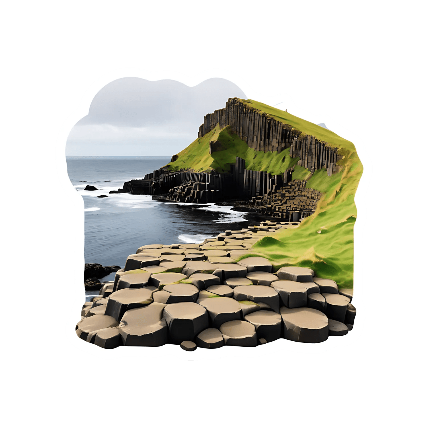 Giant's Causeway Sticker - Coastal Scene - Heat Press Transfer
