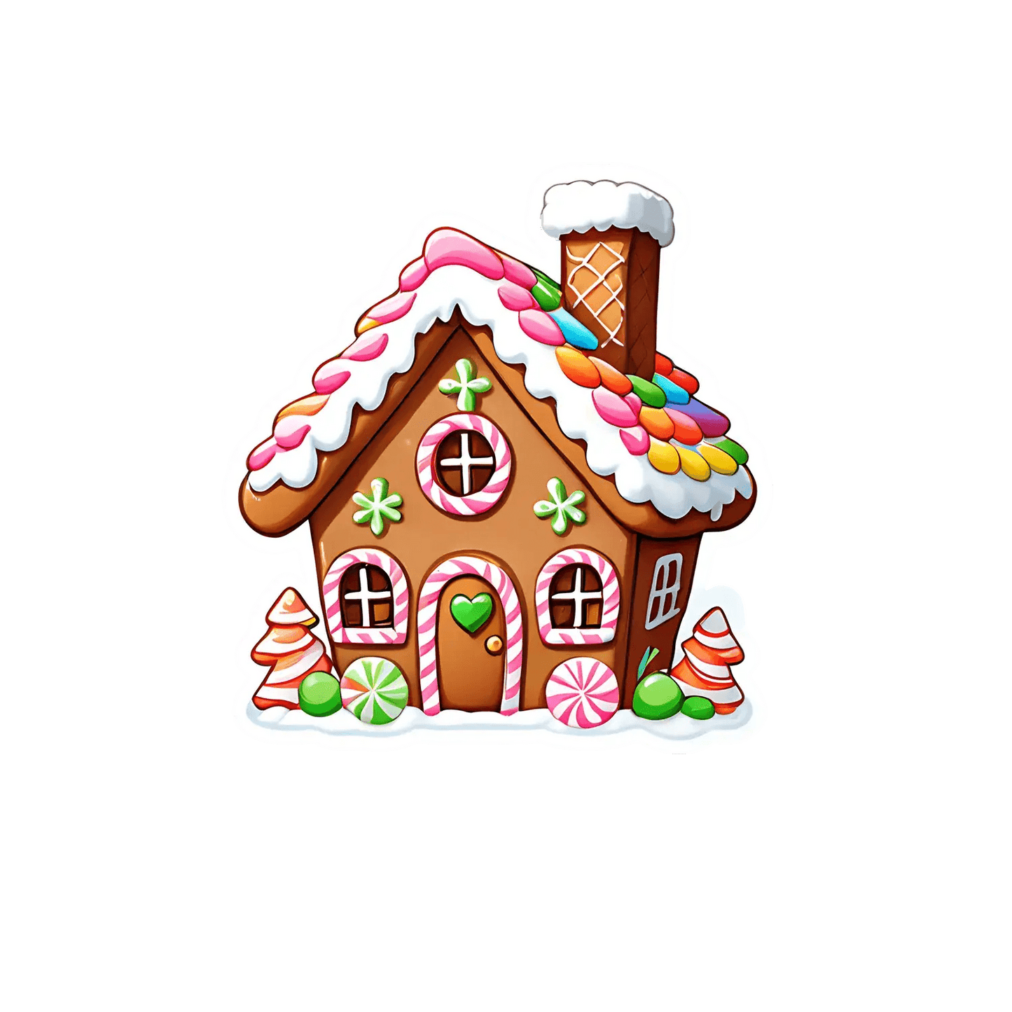 Gingerbread House - Christmas Sticker - Heat Press Transfer
