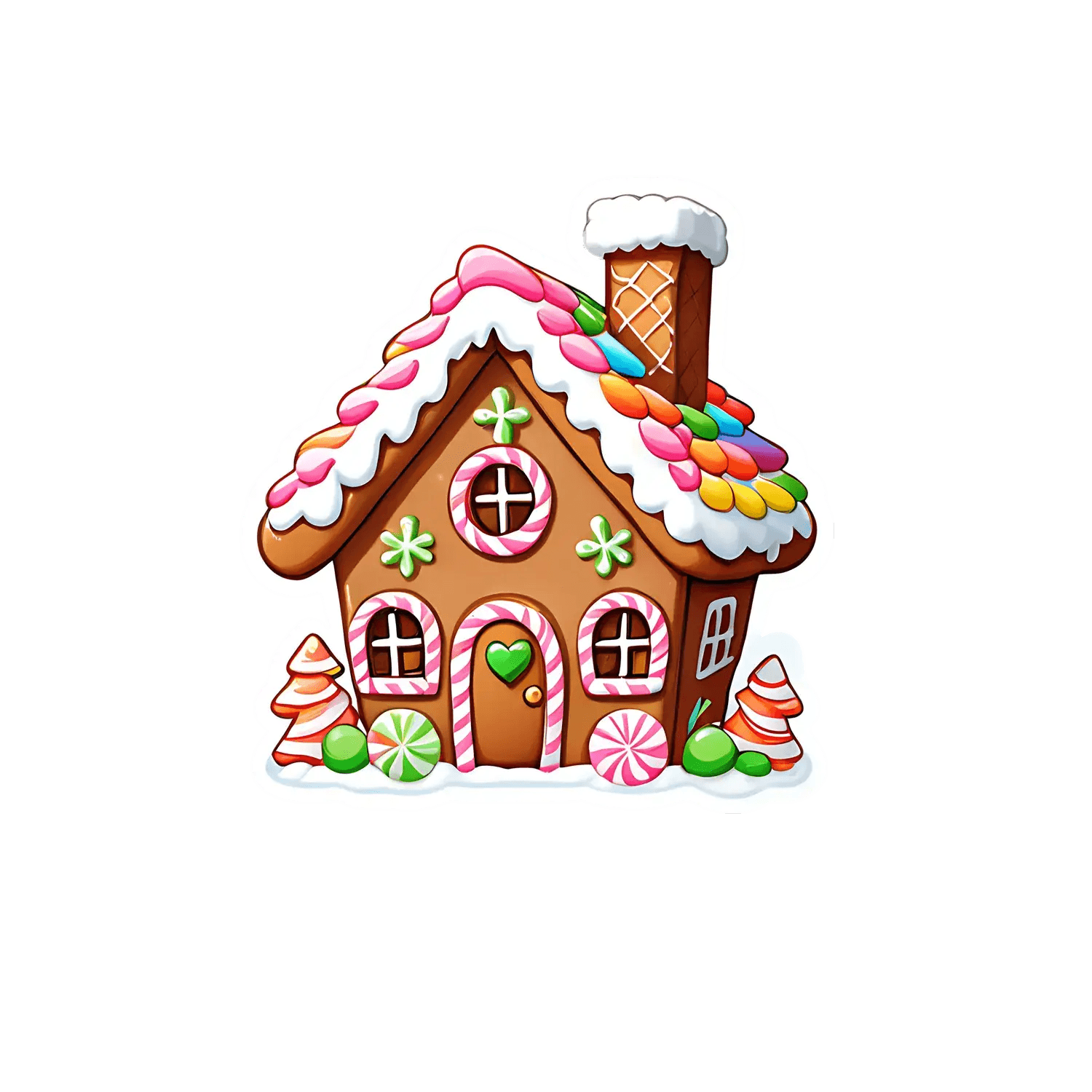 Gingerbread House - Christmas Sticker - Heat Press Transfer