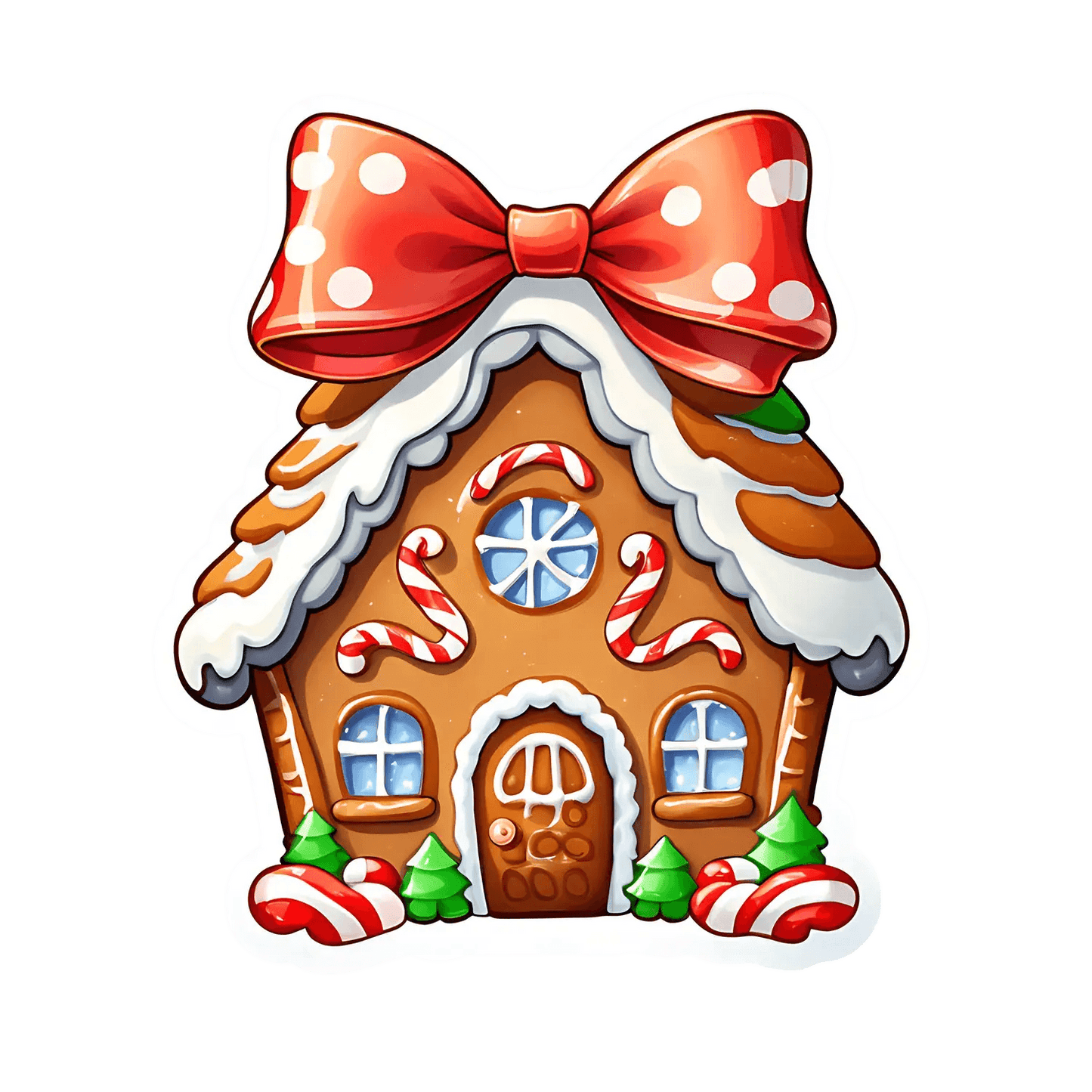 Gingerbread House Sticker - Festive UV DTF - Heat Press Transfer