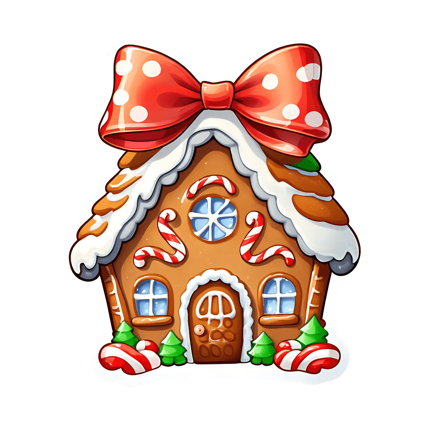 Gingerbread House Sticker - Festive UV DTF - Heat Press Transfer
