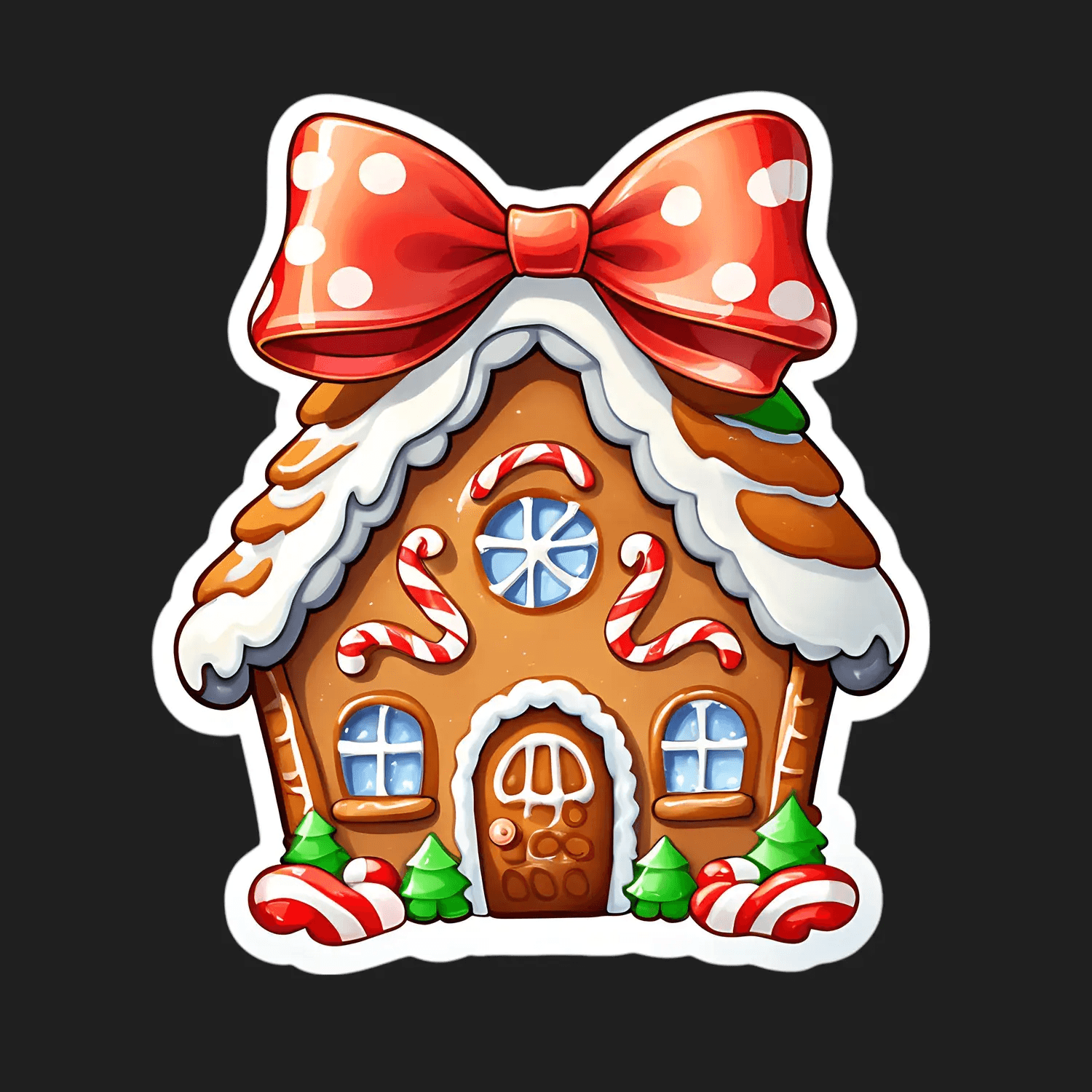 Gingerbread House Sticker - Festive UV DTF - Heat Press Transfer