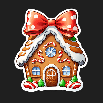 Gingerbread House Sticker - Festive UV DTF - Heat Press Transfer