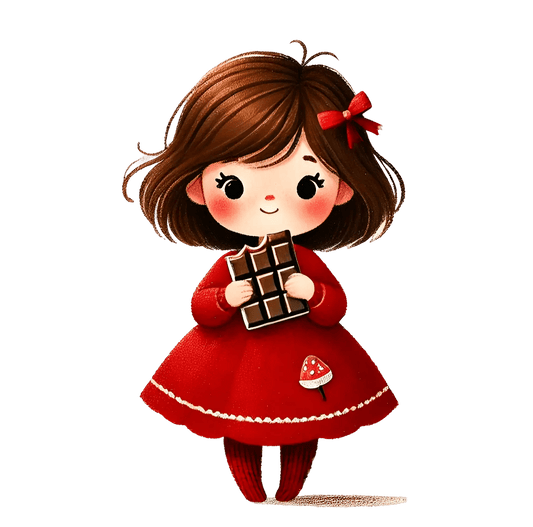 Girl Eating A Piece Of Chocolate Design | DTF Center - Heat Press Transfer