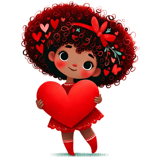 Girl Holding A Big Heart Design | DTF Center - Heat Press Transfer