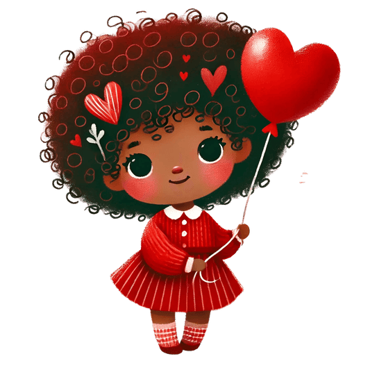 Girl Holding A Red Balloon Design | DTF Center - Heat Press Transfer